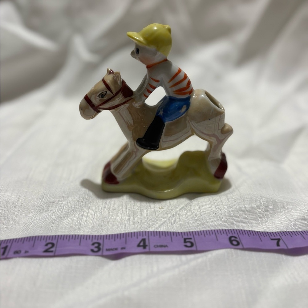 Vintage Ceramic Horse and Rider Figurine